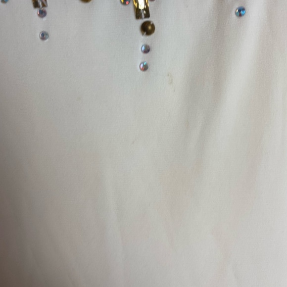 Gorgeous Crème White Gold Prom Pageant Beaded Dress - Picture 9 of 9